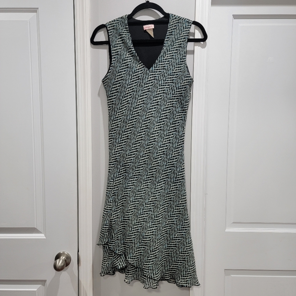 Michael K USA Painted Chevron Pattern Pullover A-Line Dress